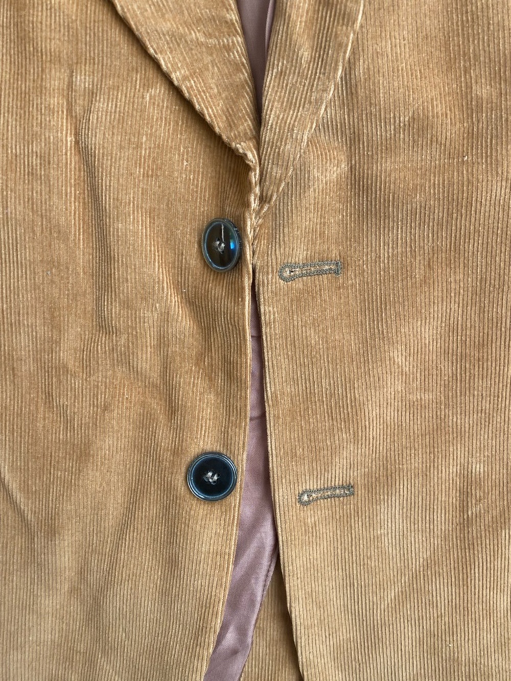 Vintage Europe Craft Jacket Mens Brown Corduroy 70s look Button - Picture 2 of 6